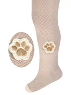 Skarpetki damskie - Dziecięce rajstopki z ecru łapką beżowe Milusie r.68/74 - miniaturka - grafika 1