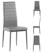 Krzesła - 4szt x Nowoczesne skórzane krzesła pikowane - 258 - szare - miniaturka - grafika 1