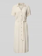 Sukienki - Sukienka casualowa taliowana z mieszanki wiskozy i lnu model ‘SIESTA’ - miniaturka - grafika 1