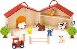 Viga Toys Dwupiętrowa Farma Drewniana Viga Toys Zagroda Zwierzęta Figurki 13 Elementów 51618 - Figurki dla dzieci - miniaturka - grafika 9