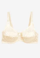 Biustonosze - Jasnobeżowy Biustonosz z Regulowanymi Ramiączkami o Koronkowym Wykończeniu Kefefia - miniaturka - grafika 1