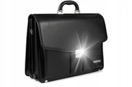 Teczki i aktówki - Czarna Męska Aktówka Teczka Elegancka Pojemna Beltimore W35 - miniaturka - grafika 1
