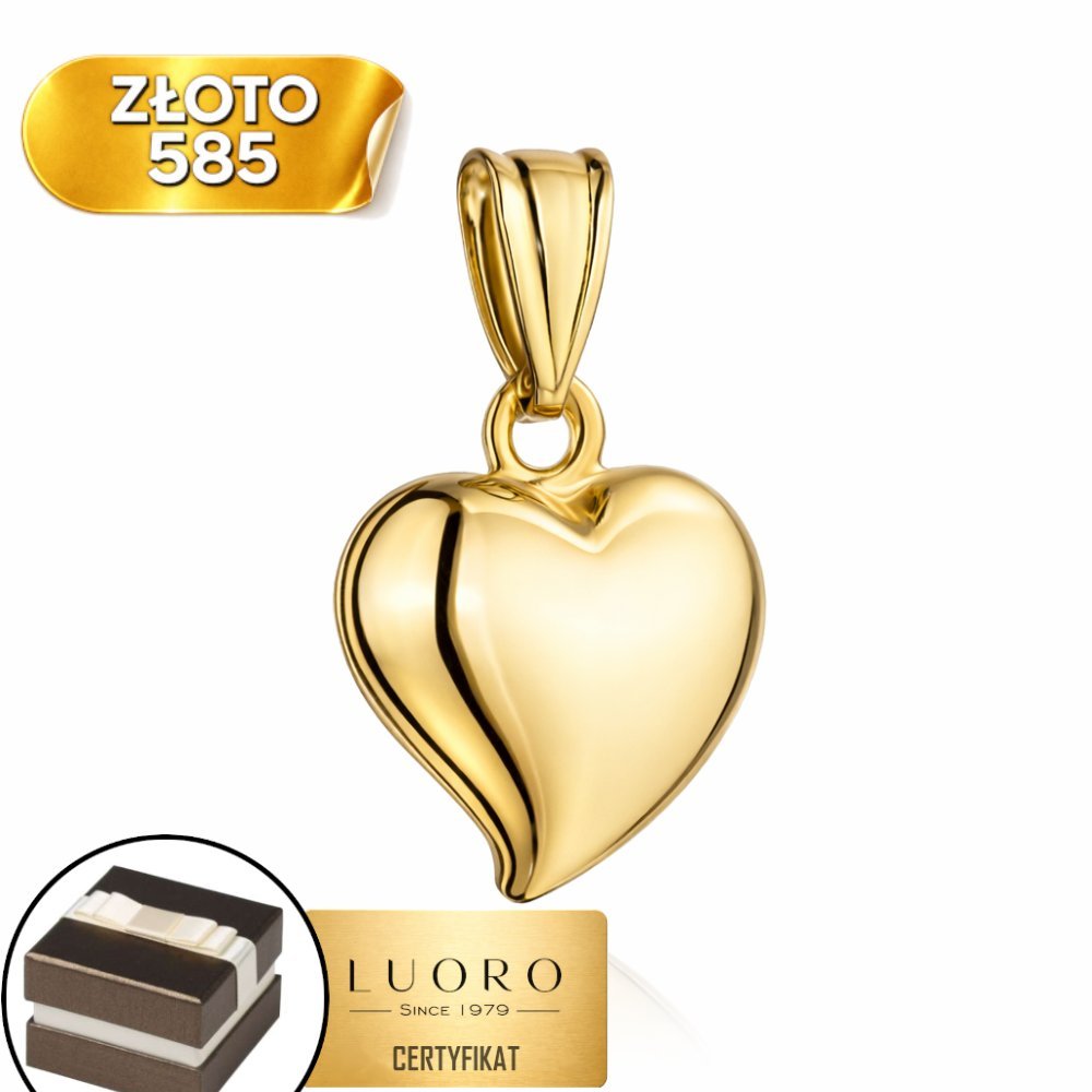 ZAWIESZKA ZŁOTA 585 14K SERCE GŁADKIE FINEZYJNE 1,96 CM ELEGANCKA
