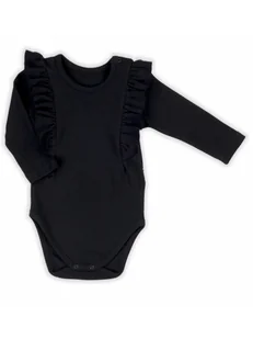 Body z długim rękawem dla dziewczynki czarne Nicol,r.98 - Body dla niemowląt - miniaturka - grafika 1