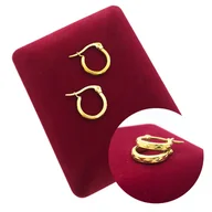 Kolczyki - Kolczyki złote kółeczka 15mm - Pozłacana stal chirurgiczna - miniaturka - grafika 1