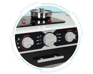 Drewniana kuchnia dla dzieci piekarnik palniki mikrofala akcesoria ECOTOYS - Zabawy w naśladowanie dorosłych - miniaturka - grafika 2