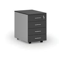 Szafki biurowe - Kontenerek biurowy mobilny PRIMO GRAY, 4 szuflady, szary/grafit - miniaturka - grafika 1
