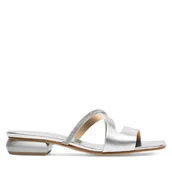 Klapki i japonki damskie - Klapki Badura BRITTOLI-A022-01-01 Srebrny - miniaturka - grafika 1