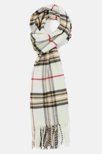Szal Kremowy w Kratę Tartan Unisex - Apaszki i szaliki męskie - miniaturka - grafika 1