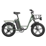 Rowery elektryczne - FIIDO T1 Cargo Electric Bike 750W Power 50km/h Max Speed 48V 20AH Lithium Battery 150km Range Shock Absorber -Green - miniaturka - grafika 1