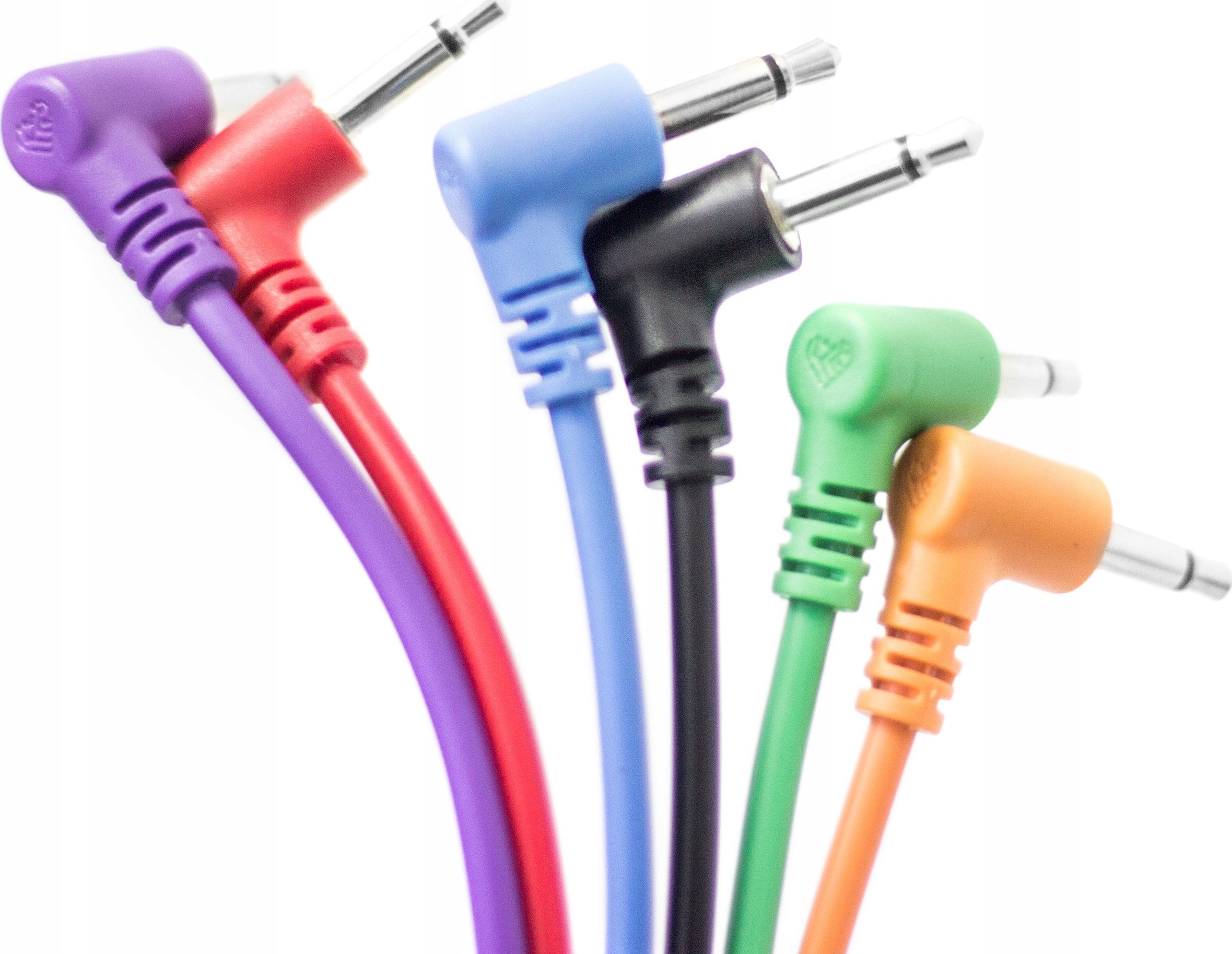 Kabel Medialove Kable kątowe Eurorack Patch 3,5mm Mono męskie minijack 6 sztuk 60cm