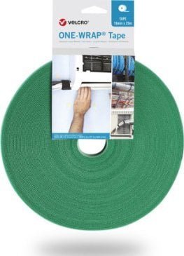 VELCRO One Wrap o szerokości 20 mm, zielona, 25 m