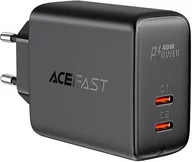 Ładowarki do telefonów - Acefast ładowarka sieciowa 2x USB Typ C 40W, PPS, PD, QC 3.0, AFC, FCP czarny (A9 black) A9 black - miniaturka - grafika 1