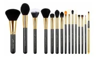 Pędzle do makijażu - Jessup Jessup T093 Black&Gold Zestaw 15 pędzli do makijażu 38619-uniw - miniaturka - grafika 1
