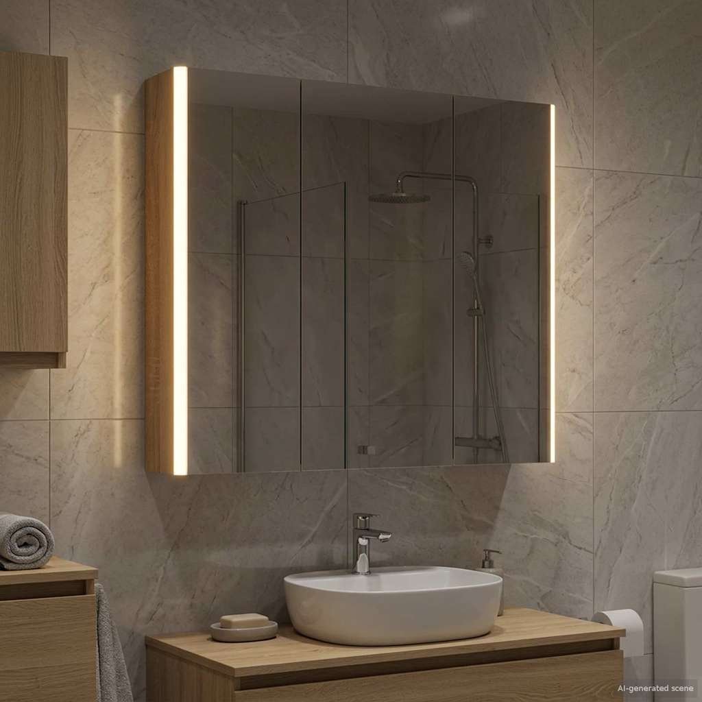 vidaXL vidaXL Szafka z lustrem do łazienki Dąb Sonoma 73.5 x 15.5 x 70 cm