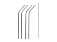 Słomki do napojów - Słomki rurki łamane wielokrotnego użytku metalowe - 4 szt. - miniaturka - grafika 1