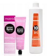 Farby do włosów i szampony koloryzujące - Matrix SoColor Sync Pre-Bonded, zestaw do koloryzacji: toner + oxydant 90ml - miniaturka - grafika 1