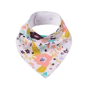 Śliniaki i fartuszki - Mila Śliniaczek bawełniany / apaszka na zatrzaski KWIATKI - miniaturka - grafika 1