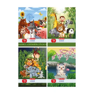 Zeszyt w kratkę, A5, Happy Pets, mix wzorów - Zeszyty szkolne - miniaturka - grafika 1