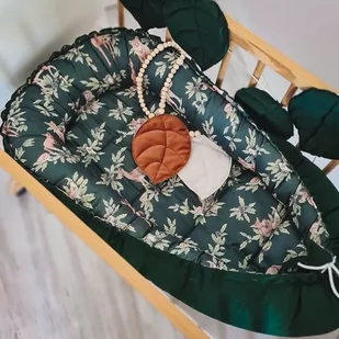 Kokon Niemowlęcy Gniazdo Kojec Zielony Las Zwierzęta Bawełniany / Bajkowe Wnętrza - Kokony niemowlęce - miniaturka - grafika 1