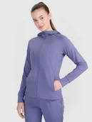 Bluzy damskie - 4F Bluza treningowa regular szybkoschnąca damska - niebieska XS - miniaturka - grafika 1