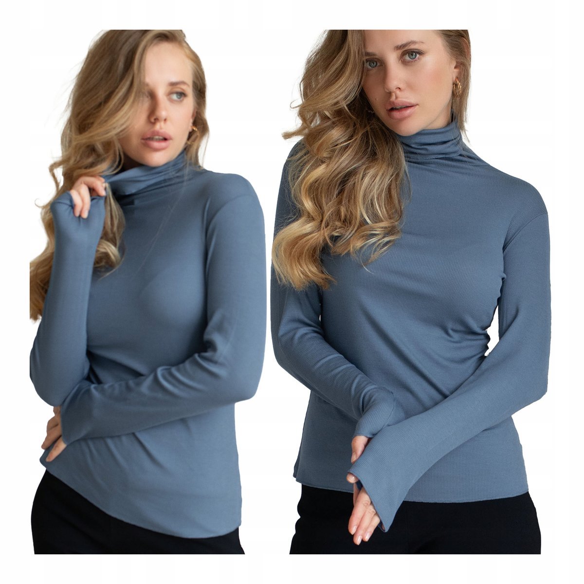 Golf damski z kaszmiru cienki modal bluzka z golfem basic Kleo XL