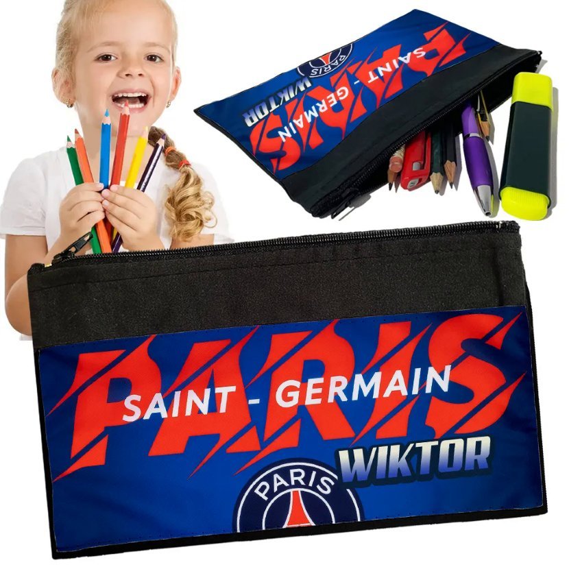 Personalizowany Piórnik PSG Paris Saint-Germain Saszetka Nadruk Prezent