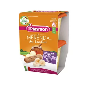 PLASMON BANAN, JABŁKO I BISZKOPTY Z MIODEM 2x120G - Chipsy - miniaturka - grafika 1