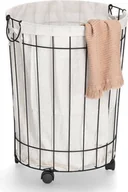 Kosze na bieliznę - Metalowy kosz na pranie na kółkach, Ø 44 x 55 cm - miniaturka - grafika 1