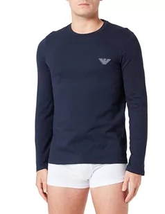 Emporio Armani Męski T-shirt z logo Rubber Pixel, morski, M - Koszulki męskie - miniaturka - grafika 1
