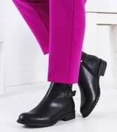 Botki damskie - Czarne klasyczne botki Manila -37 - miniaturka - grafika 1