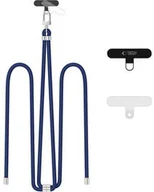 Pozostałe akcesoria do telefonów - Tech-Protect Smyczka na nadgartek / ramię do telefonu C7S Rope Wrist Strap, niebieska ze srebrnymi elementami - miniaturka - grafika 1