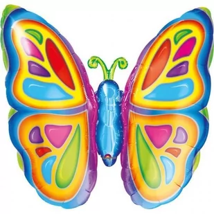 Balon foliowy, kolorowy motyl, 63x63 cm, 1 sztuka - Balony i akcesoria - miniaturka - grafika 1