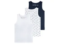 Koszulki dla chłopców - lupilu® Podkoszulki chłopięce z bawełny, 3 sztuki (Wzorzysty, granatowy/biały, 86/92) - miniaturka - grafika 1