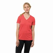 Koszulki i topy damskie - T-shirt damski Jack Wolfskin CROSSTRAIL T WOMEN vibrant red - XS - miniaturka - grafika 1