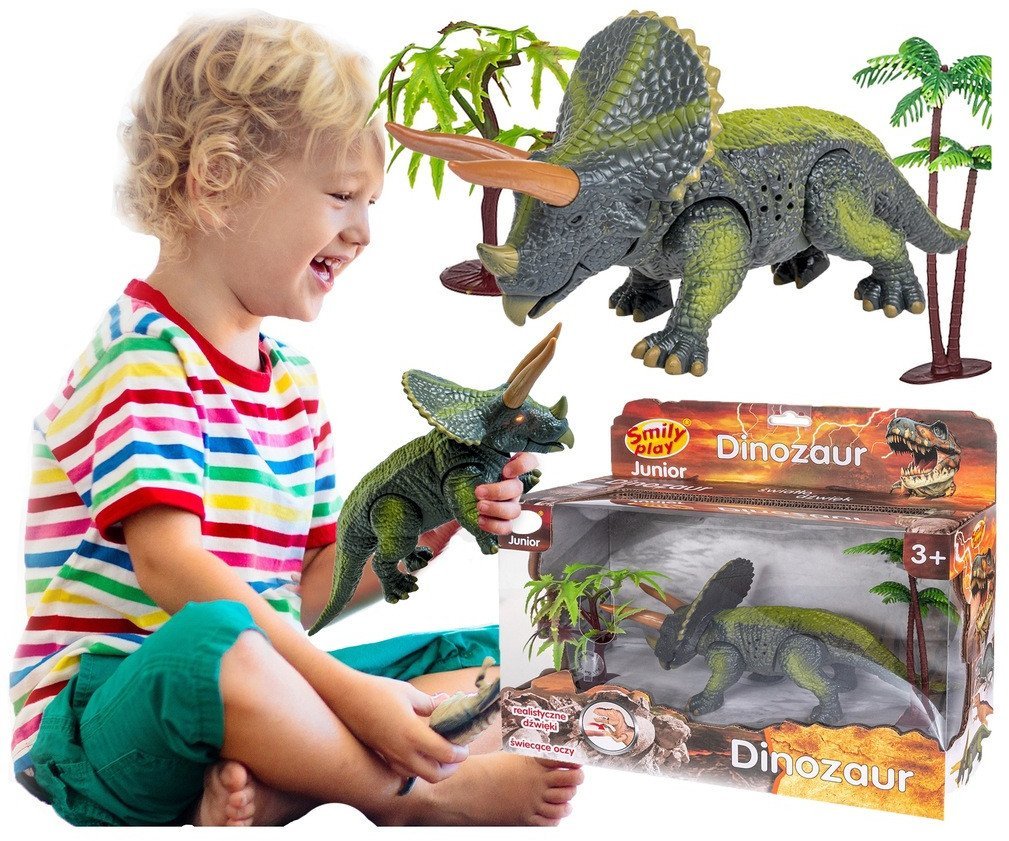 SMILY PLAY Dinozaur duży świeci ryczy triceratops
