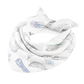 Szaliki i chustki dla dzieci - Chusteczka bambusowa trójkątna - Niebiańskie piórka - miniaturka - grafika 1