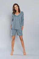 Piżamy damskie - Piżama damska bawełniana 3/4 krótkie spodenki savitri italian fashion-s - miniaturka - grafika 1