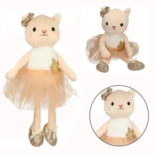 MASKOTKA PLUSZOWA KOTEK KICIA BALETNICA POMARAŃCZOWA 40CM - Maskotki i pluszaki - miniaturka - grafika 1