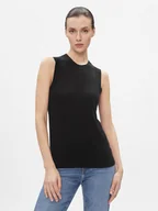Swetry damskie - Tommy Hilfiger Sweter Md Lyocell Silk Blend Vest WW0WW40980 Czarny Regular Fit - miniaturka - grafika 1