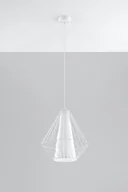 Lampy sufitowe - Sollux Lighting Druciana LAMPA wisząca SL.297 industrialna OPRAWA zwis druciak metalowy klatka skeleton biały - miniaturka - grafika 1