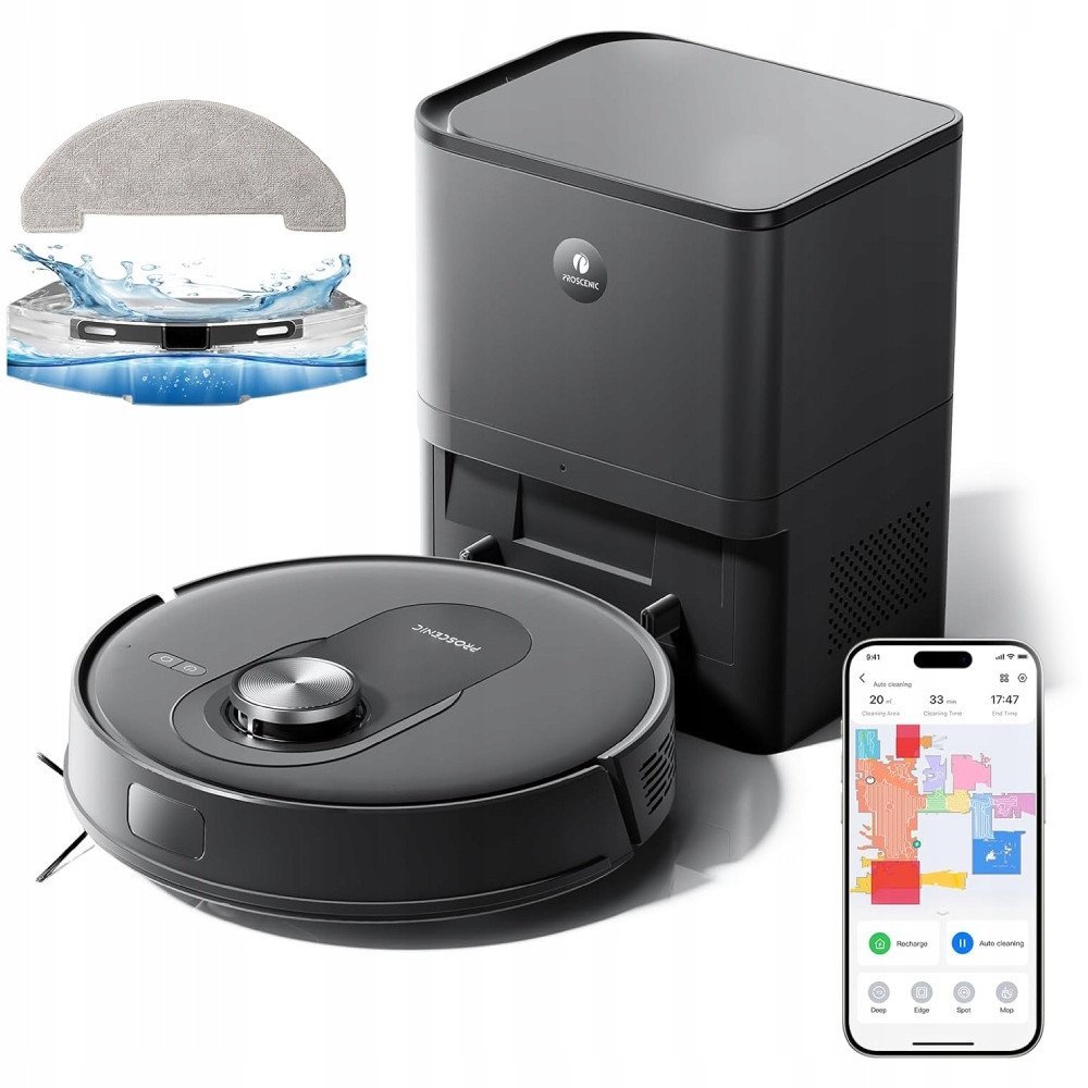 Proscenic Q8 Max robot odkurzający z funkcją wycierania 5000Pa 200min pracy
