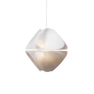 Oprawy, klosze i abażury - Nowoczesna lampa wisząca Nova z unikalnym kloszem w kształcie stożków wykonanym z półprzezroczystego materiału - miniaturka - grafika 1