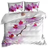 Pościel - Pościel 3D Bawełna Satyna 200X220Cm Storczyk Różowy - miniaturka - grafika 1