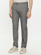 Spodnie męskie - Bugatti Chinosy 4890 26350 Szary Slim Fit - miniaturka - grafika 1