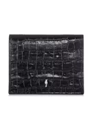 Portfele - Mały czarny portfel damski croco - miniaturka - grafika 1