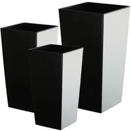 Donice - Donice na kwiaty z wkładem Masiera 19 cm + 25 cm + 30 cm, czarne - miniaturka - grafika 1