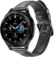Akcesoria do smartwatchy - Dux Ducis Leather Strap pasek do Samsung Galaxy Watch / Huawei Watch / Honor Watch (20mm band) skórzana opaska czarny (Business Version) - miniaturka - grafika 1