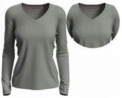 Koszulki i topy damskie - Koszulka Damska Długi Rękaw BAWEŁNA JAKOŚĆ STEDMAN 9720 SZARA S - miniaturka - grafika 1