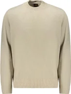 Swetry męskie - Beżowy bawełniany sweter męski Hugo Boss w eleganckim stylu - XL - miniaturka - grafika 1